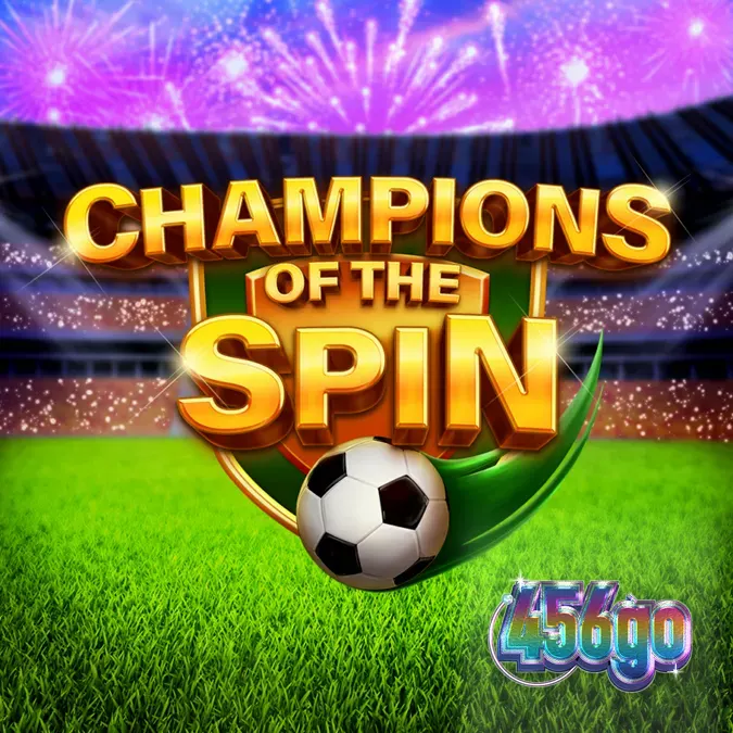 Interface do jogo de slot Champions of the Spin com tema de futebol